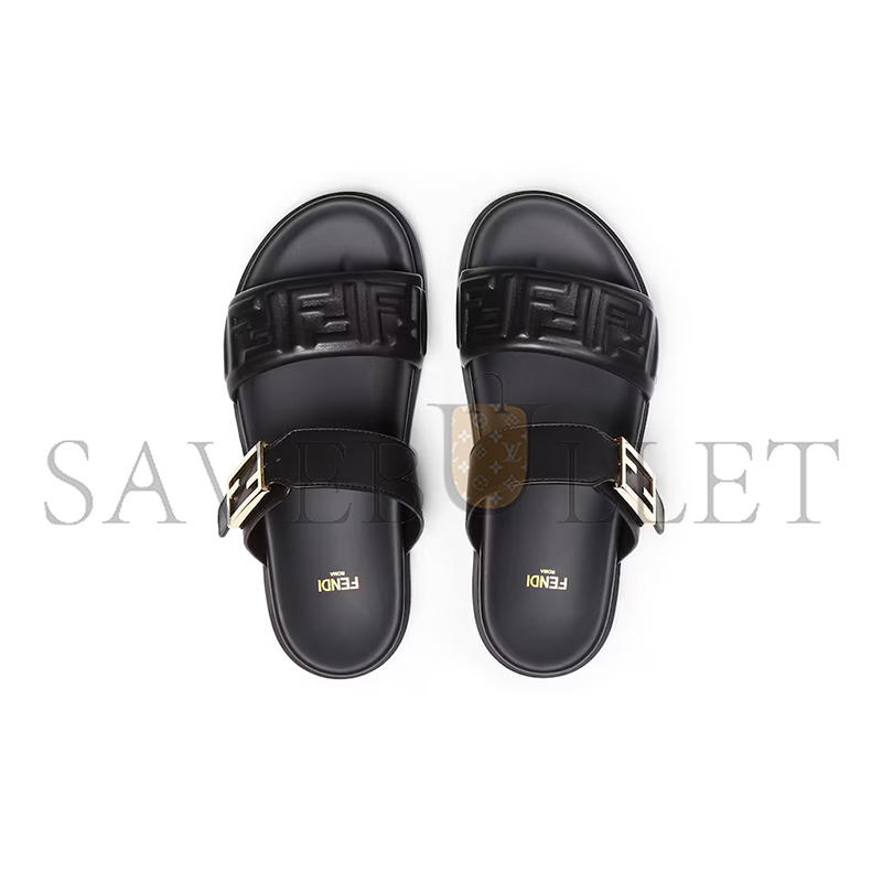 FENDI FEEL BLACK NAPPA LEATHER SLIDES 8X8710ABOHF0ABB FENDI FEEL BLACK NAPPA LEATHER SLIDES 8X8710ABOHF0ABB